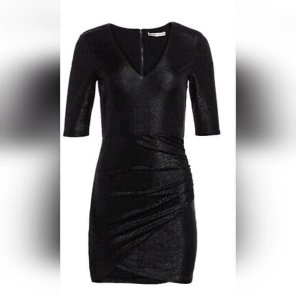 Alice + Olivia Judy Ruched Metallic Dress Size 10 NWT - Picture 6 of 13